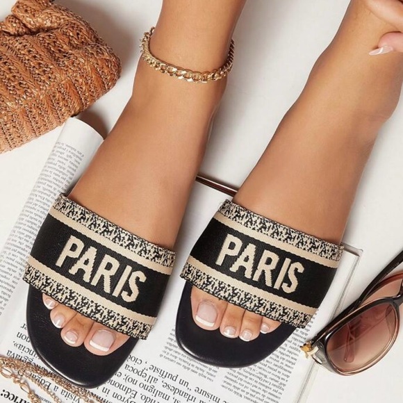 Paris Black Slides Size: 7-8 - Picture 11 of 16